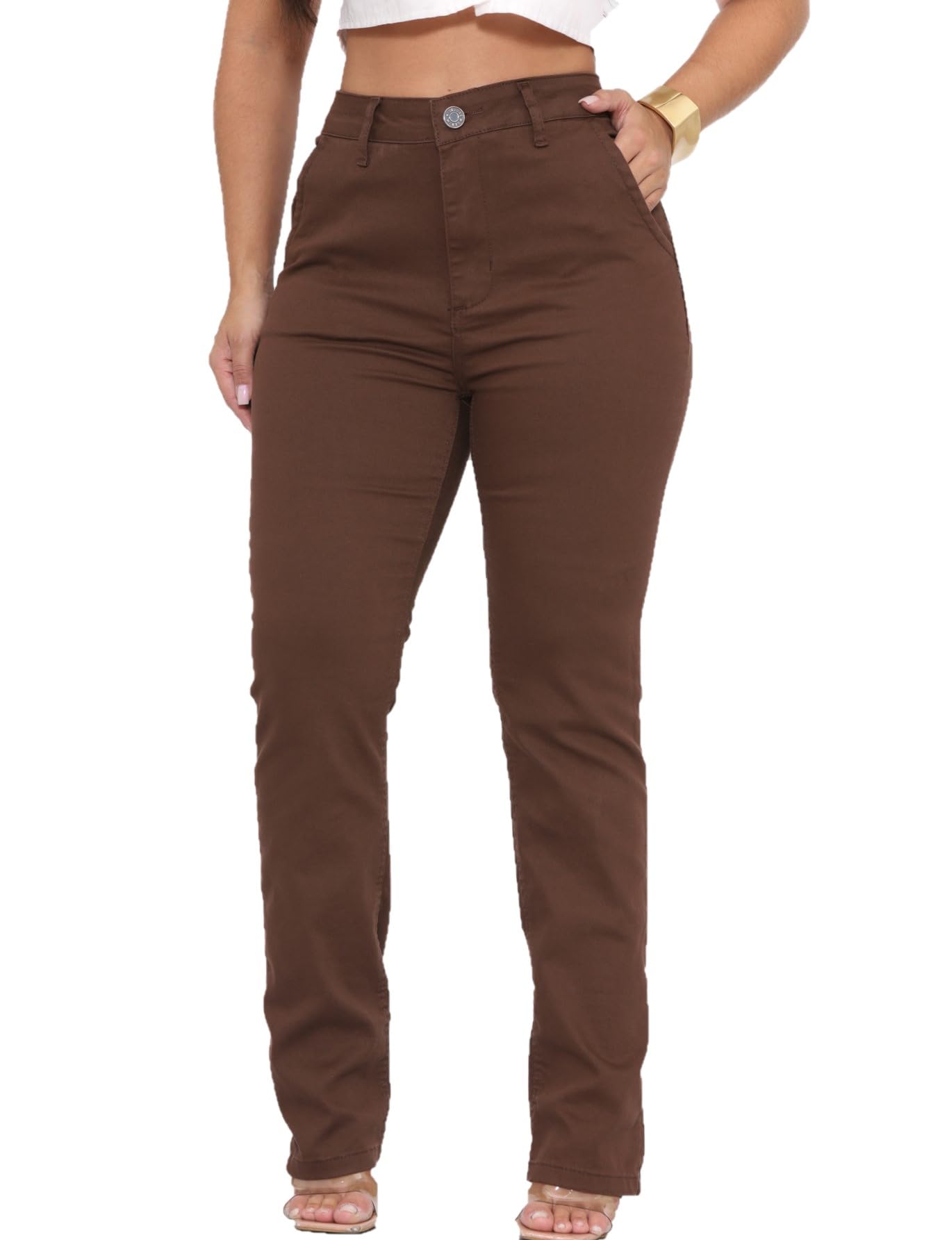 Calça Feminina Reta Sarja Elastano Social Alfaiataria Malloy
