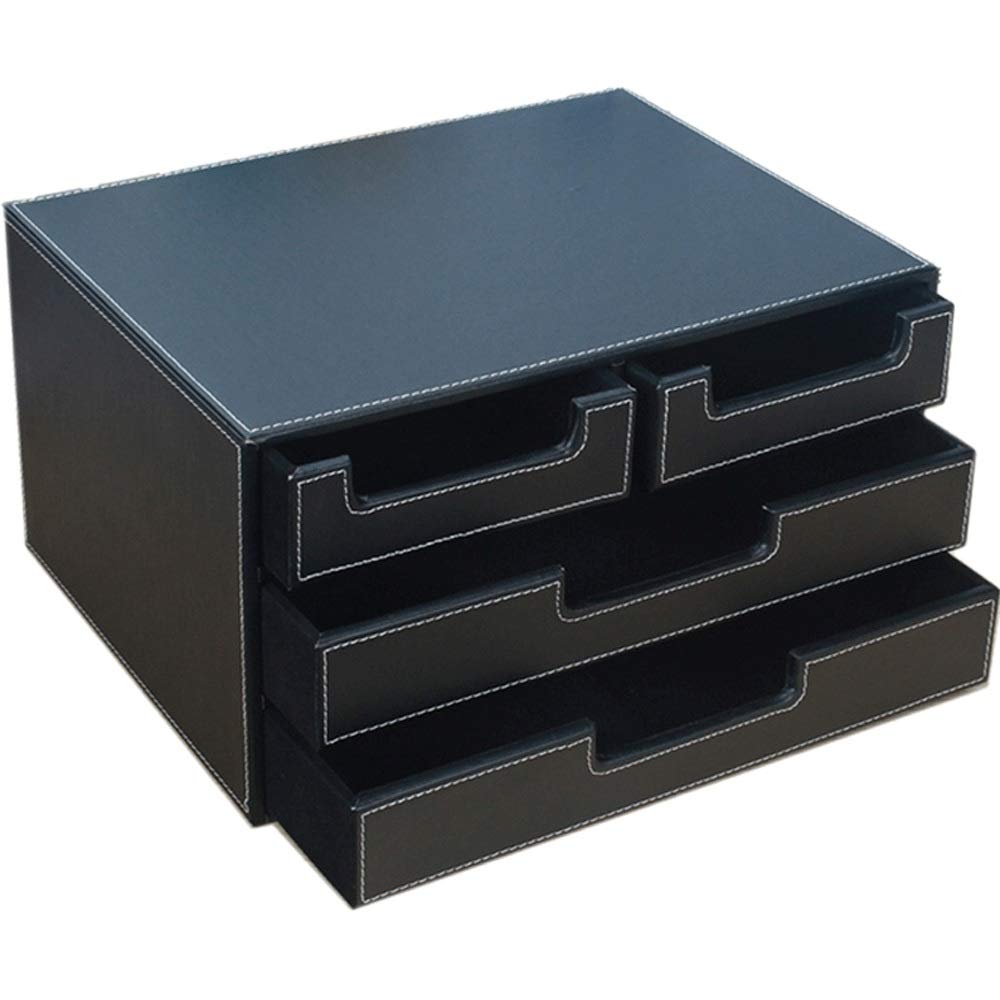 Struttura in legno Scrivania Archivio Organizzatore con Pelle File Cabinet Scatola di Immagazzinaggio File Manager