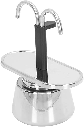 TOPINCN Olla de moka de doble tubo de 3.4 fl oz, cafetera cubana para hacer expresos, capuchino y café con leche, tazas y tazas de té, tazas y