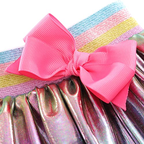 Somlatrecy Girls' Metallic Rainbow Skirt Toddler Bow Tutu Skort 5T #TOP2