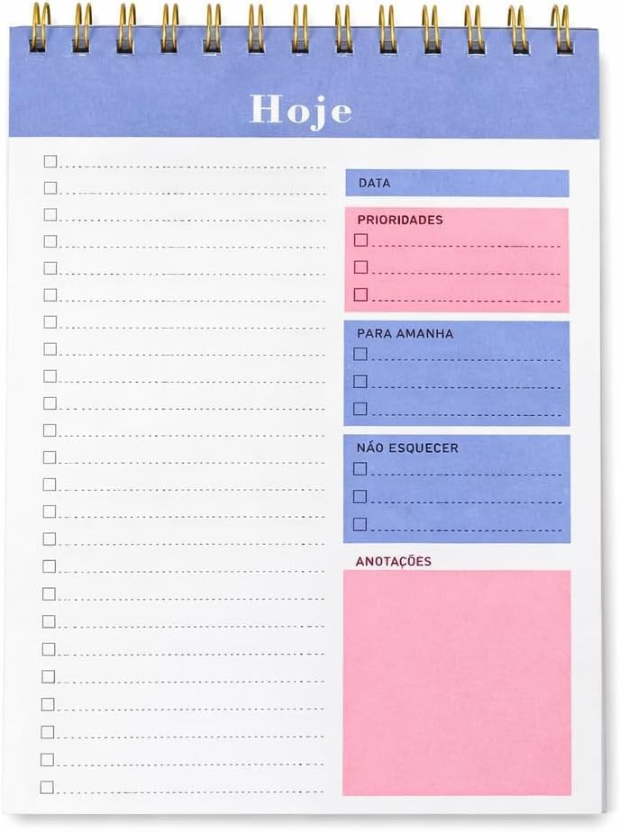 Planner Diário Vertical Não Datado Com Checklist Prioridades Anotações Espiral 50 Folhas Organizador De Tarefas Agenda Permanente Planejamento Pessoal Produtividade Rotina Estudos Escritório Foco Diário(Cor sortido) Planner Diário Vertical Não Datado Com Checklist Prioridades Anotações Espiral 50 Folhas Organizador De Tarefas Agenda Permanente Planejamento Pessoal Produtividade Rotina Estudos Escritório Foco Diário(Cor sortido)
