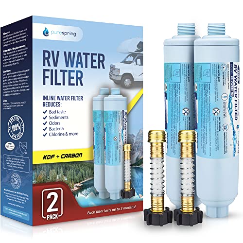 Purespring Rv/Camper Water Filter With Flexible Hose Protector | Inline Water Filter Reduces Chlorine, Odors, Bad Taste In Drinking Water (2 Pack) #TOP1