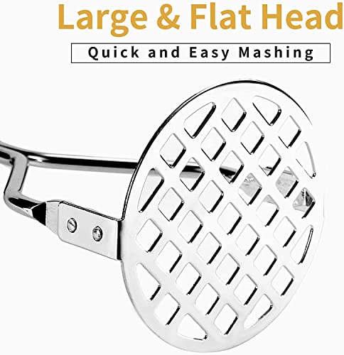 Image of YANCI Potato Masher, Stainless Steel Ricer Kitchen Gadget with Non-Slip Handle, Masher Utensil for Mashed Pav Bhaji, Vegetables, Fruits & Baby Food, Random Color, Pack of 2