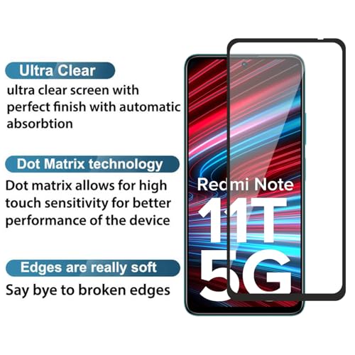 Image of POPIO Military-Grade Gorilla Tempered Glass for Redmi Note 11T 5G / Xiaomi Poco M4 Pro 5G | 9H Hardness, Edge-to-Edge, Bubble-Free