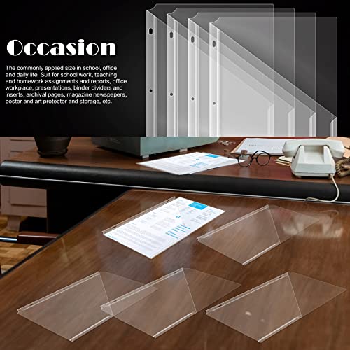 Oebsr 30Pack 3 Hole Punch Clear Plastic Document Folders,Organized Up Poly Translucent Slash Slash File Jacket Us Letter/ A4 Size 18C(1.8Mm),L-Tape Transparent Document Folders Copy Safe Pockets #TOP2
