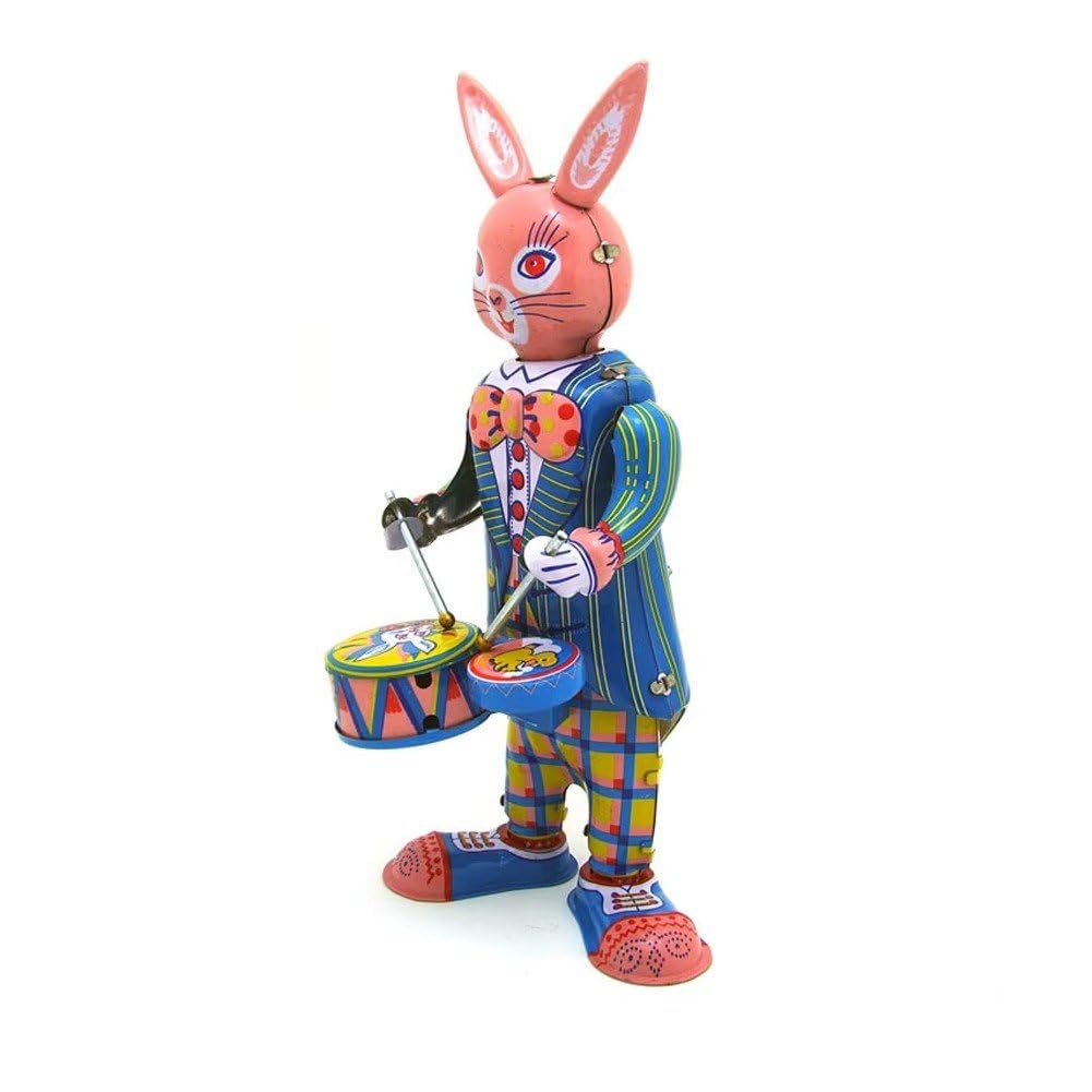 Amazon.co.jp: 仕掛け 発条 ウサギ ドラムを叩く レトロ ブリキ