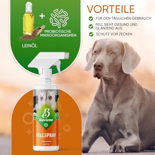 Hundepflege 500ml Fellspray Omega-3-6-9 Leinöl Glanz Kämmbarkeit biologisch abbaubar  
Hundepflege 500ml Fellspray Mikro