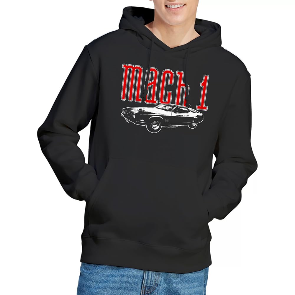 Ford Men's Black Mustang Mach 1 Hoodie in Size 2XL, Sports Direct
