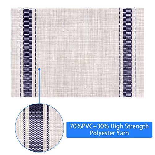 Conjunto de 10 tapetes de mesa de vinil trançado Awpeye Placemats, resistente ao calor, lavável