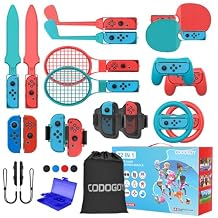 CODOGOY 22 in 1 Switch Sports Accessories Bundle with Carry Bag for Switch Sports Games, Family Accessories Kit Sports Party Pack Compatible with Nintendo Switch/Switch OLED