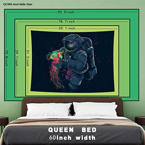Space Tapestry Trippy Tapestry Cool Astronaut Poster Tapestry Mens Guys Posters For Room Fantasy Galaxy Jellyfish Blacklight Boho Hippie Wall Hanging Spaceman Tapestries For Bedroom Man Room Decor - Image 3