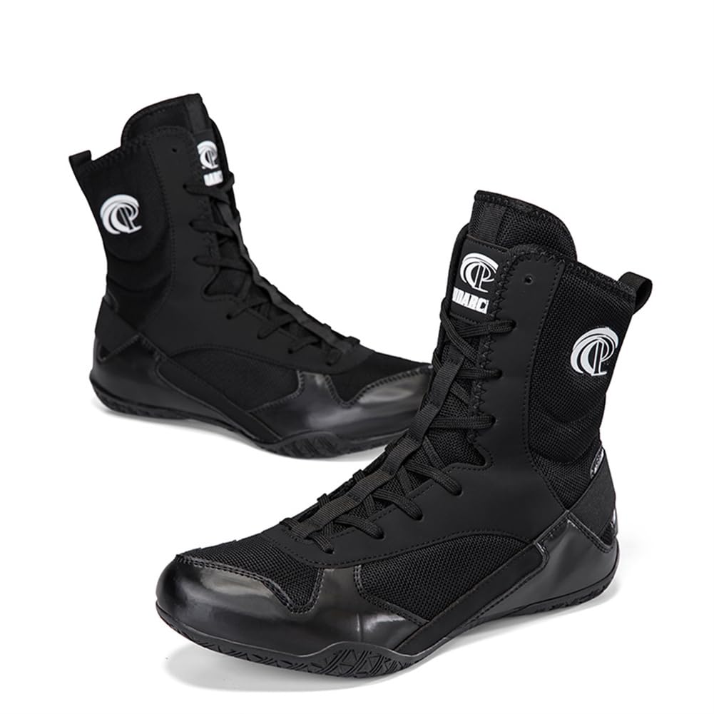 Scarpe da Wrestling da Boxe Alte, Stivali Sportivi da Combattimento Traspiranti Antiscivolo Calzature da Competizione da Uomo e giovanili