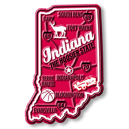 Imán decorativo vintage Indiana 1.8 x 2.8 pulg