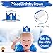 Baby 1st Birthday Boy Decorations with Crown - Baby Boy First Birthday Decorations High Chair Banner - Cake Smash Party Supplies - Happy Birthday ONE Burlap Banner, No.1 Silver and Blue Crown