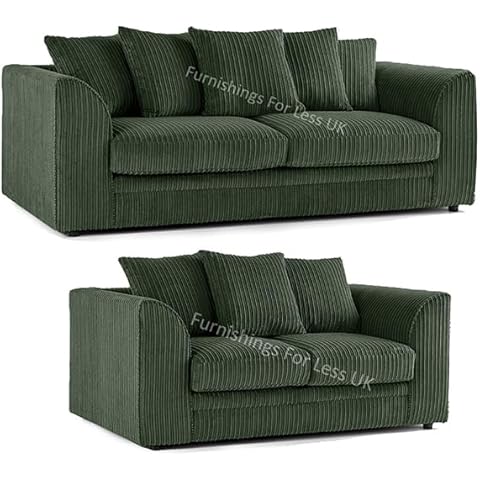 Luxor Forest Green Jumbo Cord Sofa Suite Cover
