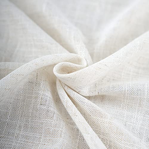 Rideaux semi-transparents en lin naturel pour salon 132x213 cm