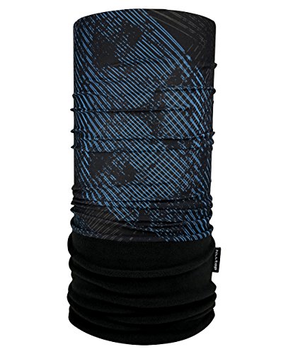 Preisvergleich Produktbild WÄRMENDES FLEECE Multifunktionstuch ... Polar Schlauchtuch das Halstuch für kalte Herbst und Wintertage.... aktuelle Farben, Farbe Polar Tuch:blau schwarz