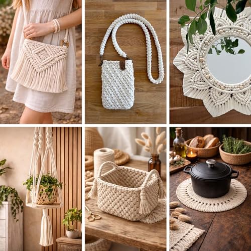 Ampara Umweltschonendes 3mm Makramee Garn - 100% Recycelt Baumwollgarn – Bild 2