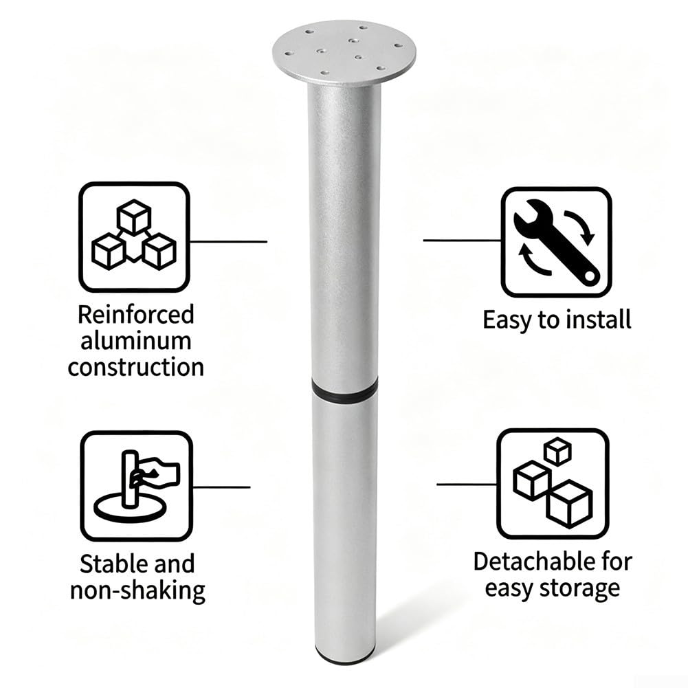 Aluminiumlegierung Tischbein Kit Korrosionsbeständig Silber(Table leg set)
