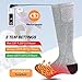 JOMST Upgraded Heated Socks Men Women, Rechargeable Battery Heating Socks , Winter Warm Cotton Socks Camping/Fishing/Cycling/Motorcycling/Skiing, Best Winter Gift for Women Men, USA 6-14 Size (Gray)