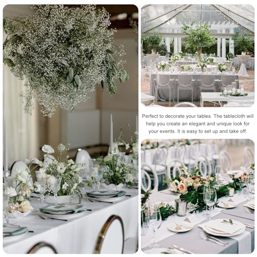 Image of 4 Pack Rectangle Tablecloth for 6 Foot Tables Washable Polyester Table Cover for Wedding Dining Table Parties Banquet(60x102 Grey)