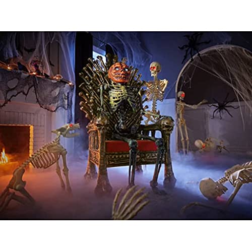 Home Holiday Accents 6ft Rotten Patch Poseable Pumpkin Skeleton with