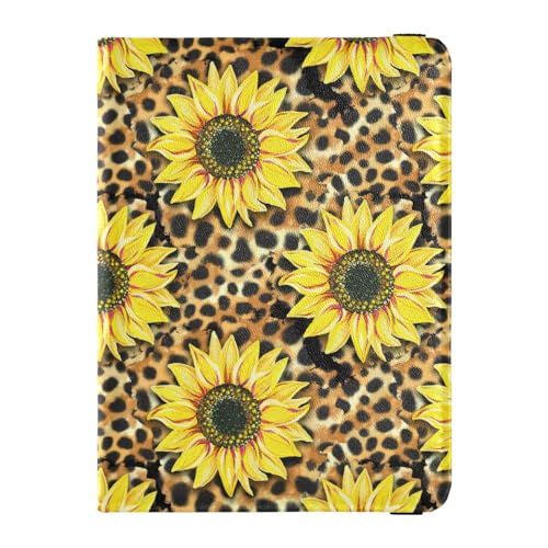 Custodia per passaporto per donne e uomini per da viaggio con blocco RFID leopardo girasoli Girasoli Leopardo Taglia unica Casual