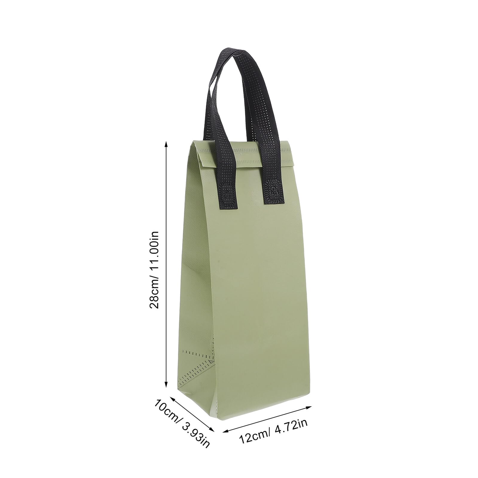 Alipis 50 Pièces Sac Non Tissé Vert Olive Sac Chauffant et Réfrigérant pour Aliments et Boissons Chaudes Froides Transport Repas Café Thé Livraison et Restauration