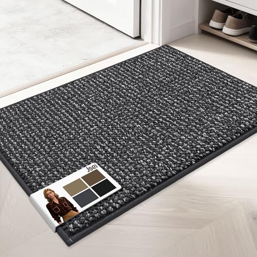 JSEI Dirt Trapper Door Mat 20"x32" Non-Slip Washable Entrance Mat, Dog Doormats, Absorbent & Fade-Resistant Floor Mats, Low Profile Welcome Mats for Entryway, Front Door, and Inside Entrance