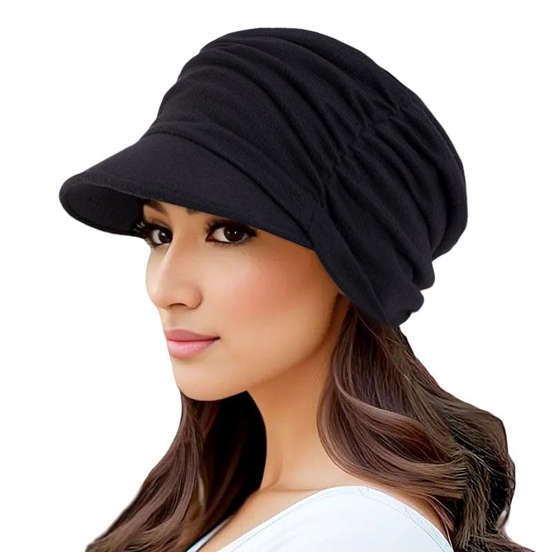 Generisch Brim Hooded Hat, podwójna warstwa, ciepła bluza z kapturem, dla kobiet i mężczyzn (BK)