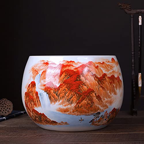 Pot de fleur en céramique taupe haut de gamme style chonsaï traditionnel