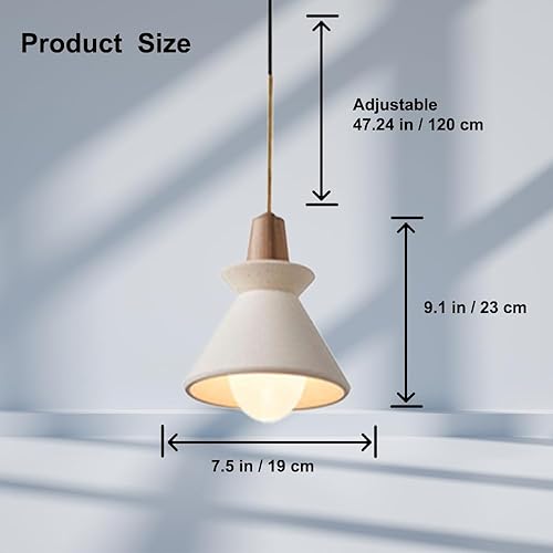 Miniatura 7 de Luces colgantes de hormigón de 7.5 pulgadas, para isla de cocina, pantalla de piña, lámpara industrial, lámpara colgante de cemento nórdico para