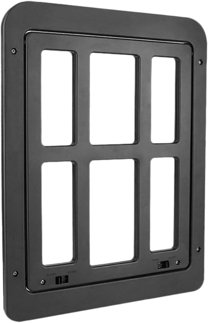 LIFKOME Lockable Black Abs Pet Door for Small Dogs and Cats, to Install Indoor Pet Cage Screen Door for Household Use
