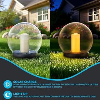 uuffoo 2-Pack 7.4x7.4 Solar Floating Pool Lights Ball Solar Powered Flickering that Float Candles Lights Outdoor Water-Resistant IP66 for Pond Garden Party Swimming Decor
