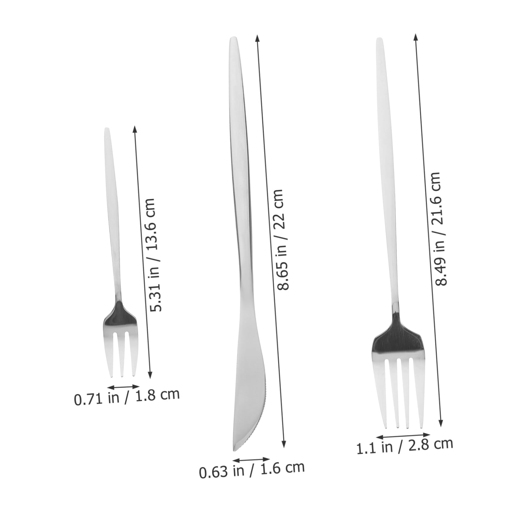 BEBEMOKO 1 Set Cake Forks Dessert Forks Tea Spoons Soup Spoons Appetizer Forks Coffee Spoons Dinner Spoons Dinner Utensils Tasting Forks Reusable Tableware Flatware Stainless Steel White
