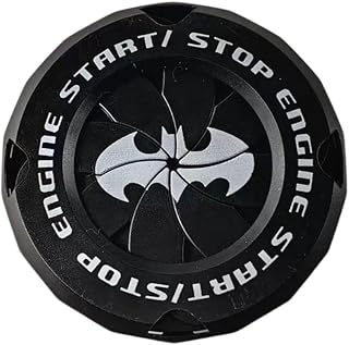 Bat Push Start Button Cover Rotating Ignition Switch Protector for Most Cars and Motorcycles Interior Decoration, Black