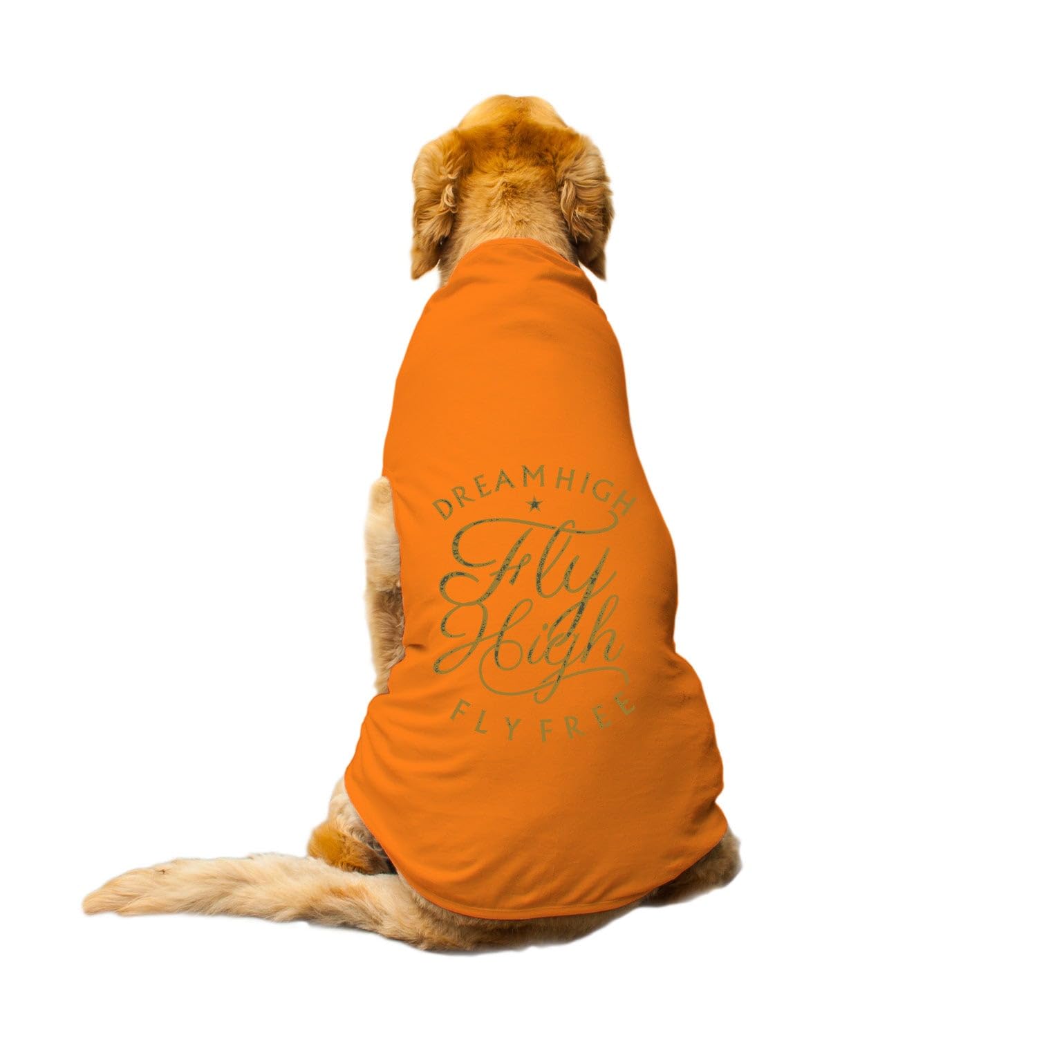 Funketti Dog T-Shirt Fly High Printed Round Neck Sleeveless Tank/Tee Comfort, Breathable, Lightweight Dog Clothes/Apparel for Small/Medium and Big Dogs Breeds.(Orange/L) (B0CCHW9ZF3) Amazon Price History, Amazon Price Tracker