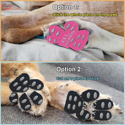 VALFRID Pfotenschoner Anti-Rutsch Premium - rutschfeste Hundepfoten-Pads für Parkett & Laminat - Selbstklebende Pfotenprotektoren als Alternative zu Hundesocken/Schuhen 60 Stück (15 Sets) L