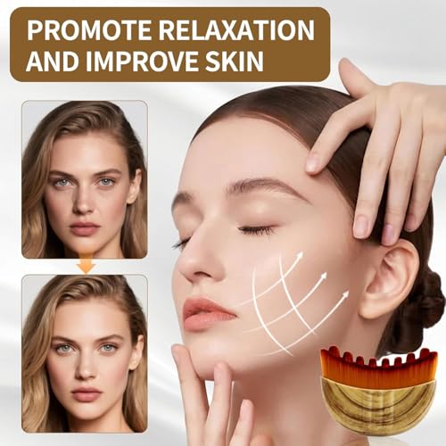 Image of Lymphatic Contour Face Brush for Sculpting & Drainage - Facial Massager for Jawline, Chin & Neck - Anti-Puffiness, Detox & Lift, Improves Skin Glow & Absorption