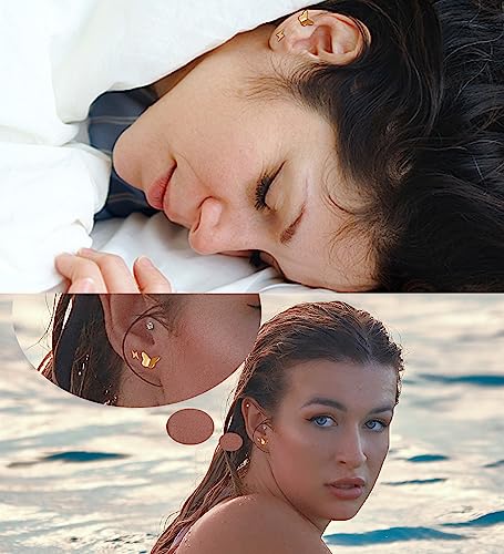 MJust Flat Back Titanium Earrings for Women & Men, 4 Pairs Hypoallergenic Titanium Earrings for Sensitive Ears, Screw Back Cartilage Earrings Set with CZ & Opal3