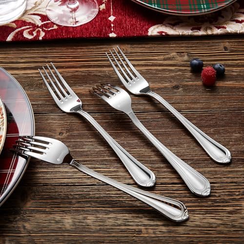 KEAWELL Pearl Edge 4-Piece Premium Fork Set, 18/10 Stainless Steel, Fine Silverware with Mirror Finish, Dishwasher Safe (4, 8" Dinner Forks) by KEAWELL - Image 7