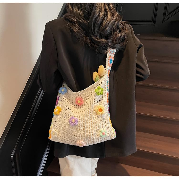 Bolso Tote de Crochet Boho para Mujer miniatura 6