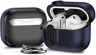 Design Modern Lock Case for Galaxy Buds 3 & Galaxy Buds 3 Pro (2024), Samsung Galaxy Buds 3 / Buds 3 Pro Secure Cute Protective Cover (Midnight Blue)