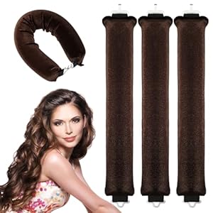 Andibro 3 stuks hittevrije krulspelden, ’s nachts hittevrije krullen, blow-out rollers, hoofdband, doe-het-zelf golven, krultang met haken, krullen om te slapen, stylingtool voor de meeste haartypes
