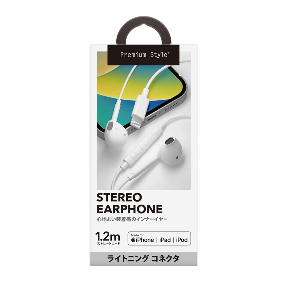 Premium Style Lightningコネクタ ステレオイヤホン ホワイト PG-SEIE3WH2