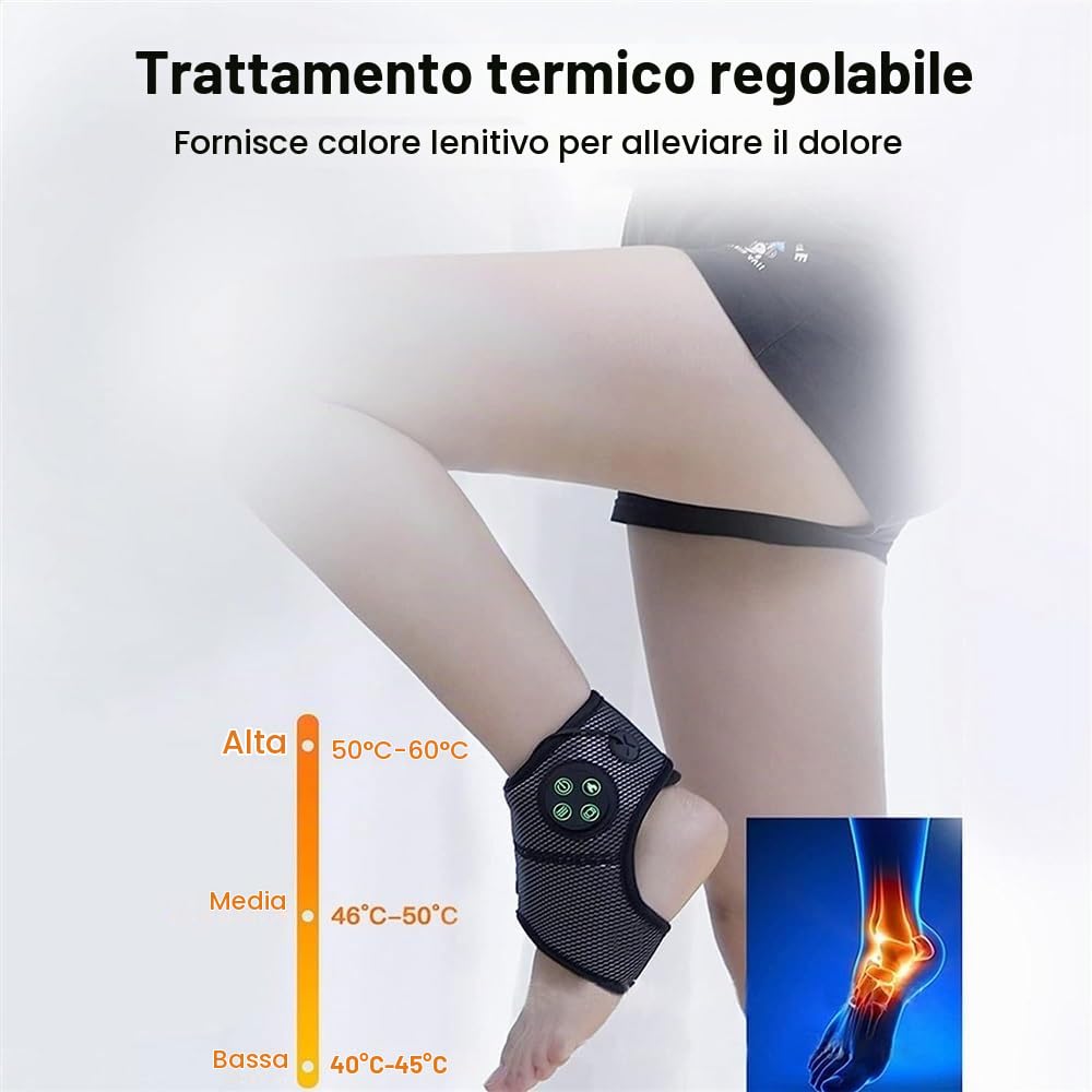 Massaggiatore Elettrico Della Caviglia, Vibrazione Di Riscaldamento Massaggiatore Della Caviglia Del Piede Terapia Della Pressione Massaggio Di Strain Del Legamento Articolare, for Il Recupero Delle A