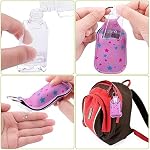 Duufin 72 Pièces Supports d'assainissement des mains Embouteillettes de voyage vides, y compris 36 Pièces claires bouteilles rechargeables et 36 Pièces Porte porte-clés pour l'assainissement des mains pour le sac à dos et la Purse (modèles assortis)