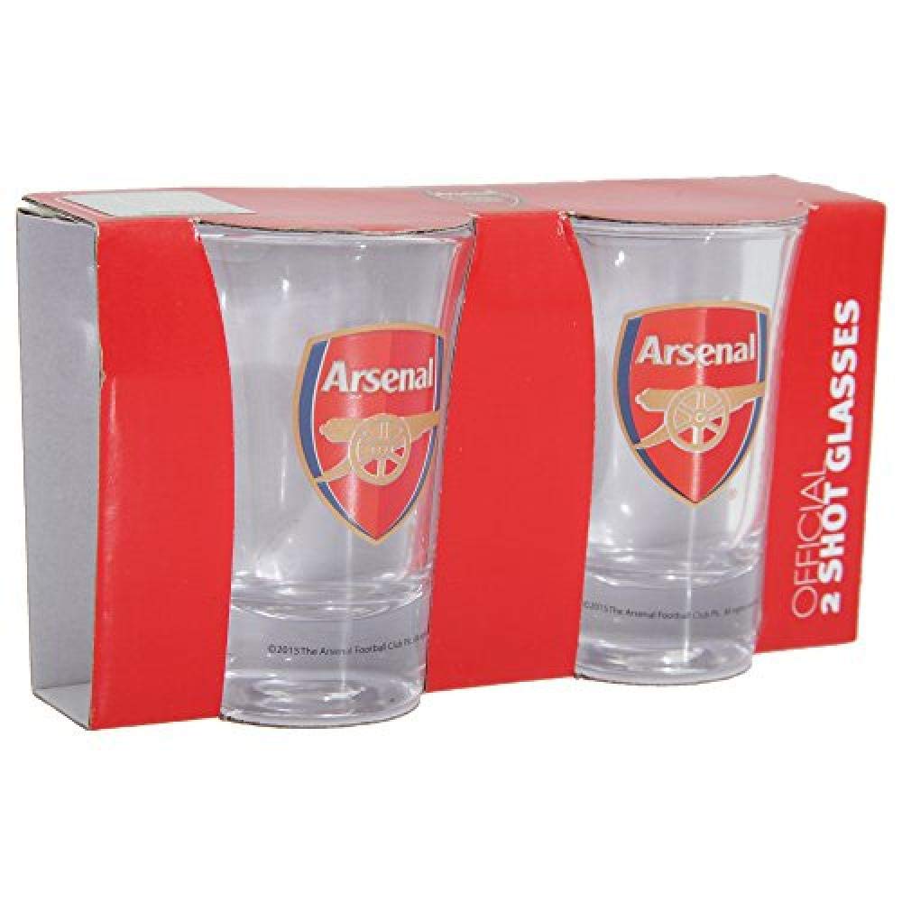 Amazon.com: Arsenal FC Logo Shot Glasses Set of 2 (One Size) (Clear) : Home & Kitchen
