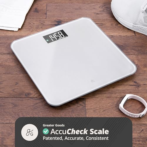 Greater Goods Bathroom Scale With Accucheck And Nutrition Facts Food Scale For Meal Prep. Designed In St. Louis. Gray thumb #2