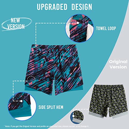 Image of maamgic Mens Workout Shorts 2 in 1 Stretch 5 inch / 7 inch Gym Shorts Running Shorts with Compression Liner Zip Pocket